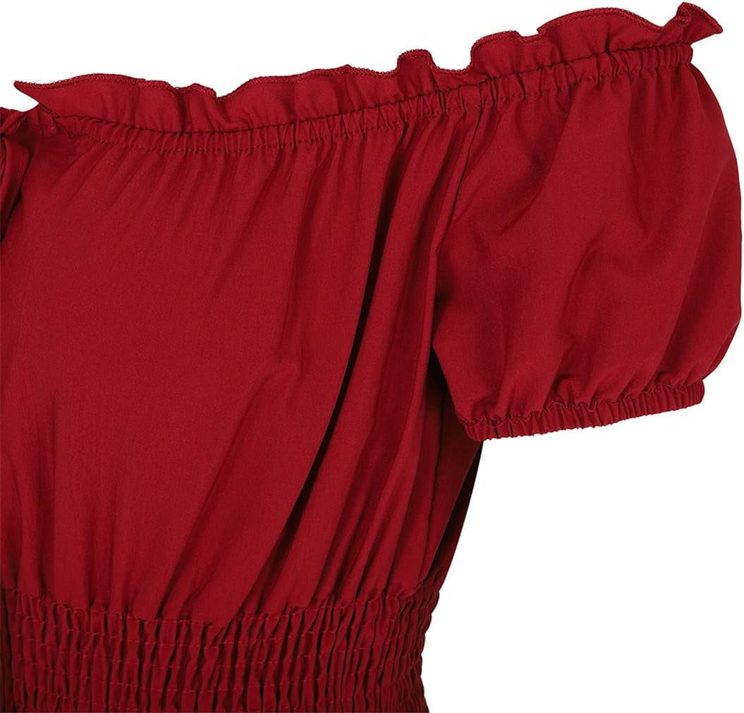 Renaissance Costume Women Dress: Medieval Costumes for Women Renaissance Dresses - Peasant Cottagecore Theme Party