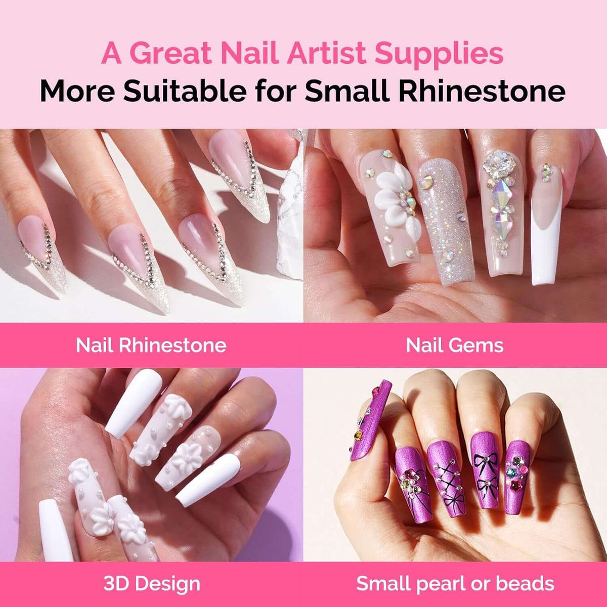 Nail Rhinestone Glue Set, Precision Gap Filling Gel with Brush for Gems,15G+8Ml