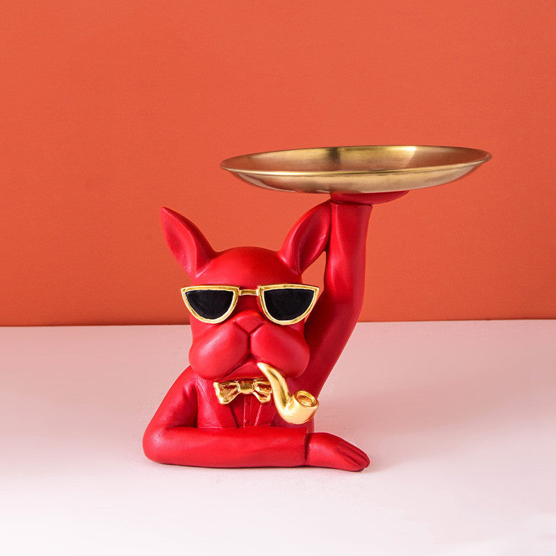 Pitbull Tray Fruit Tray Jewelry Key Storage Decoration