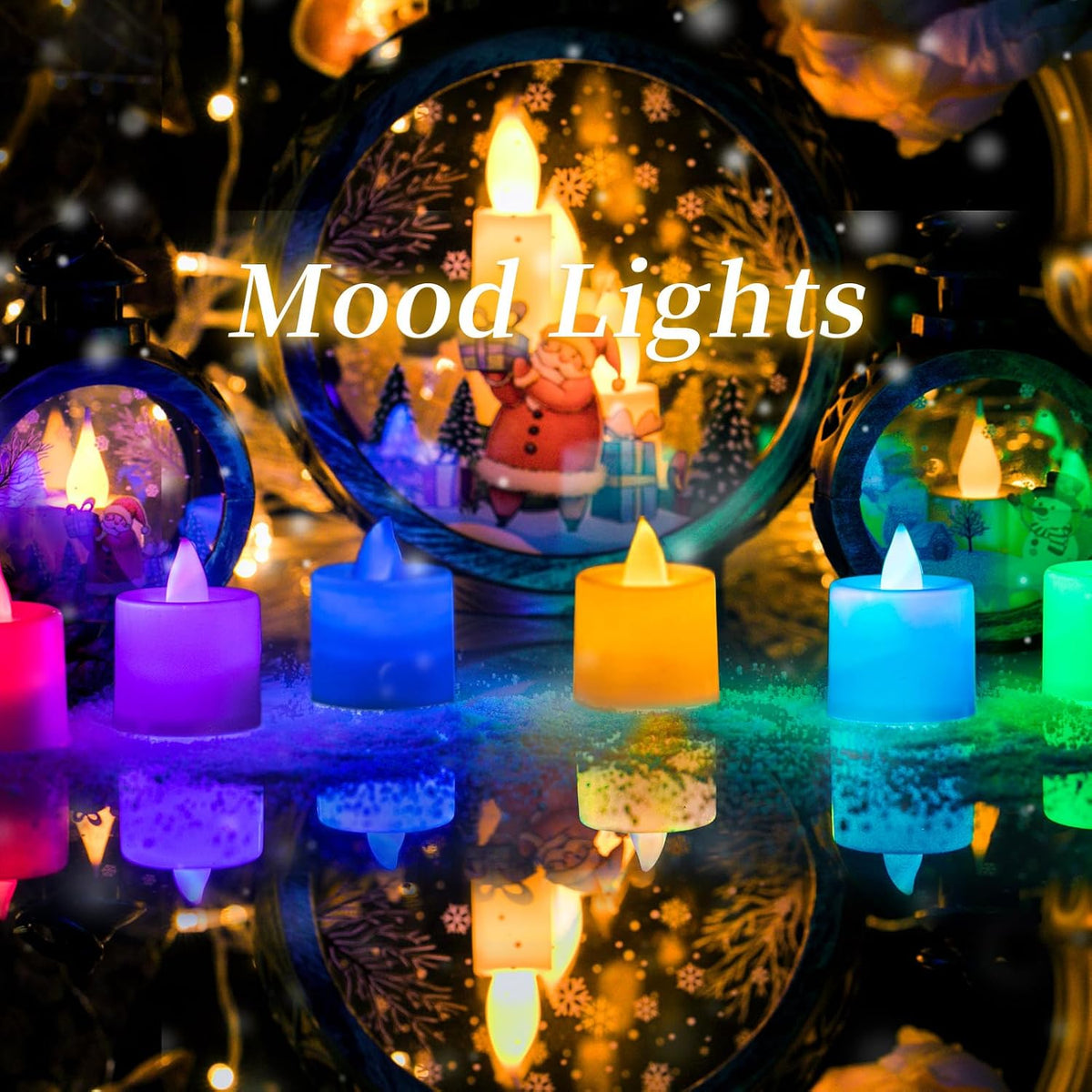 24 Pack Flameless Tealight Candles, 7 Color Changing Led Candles (7 Color Changing)