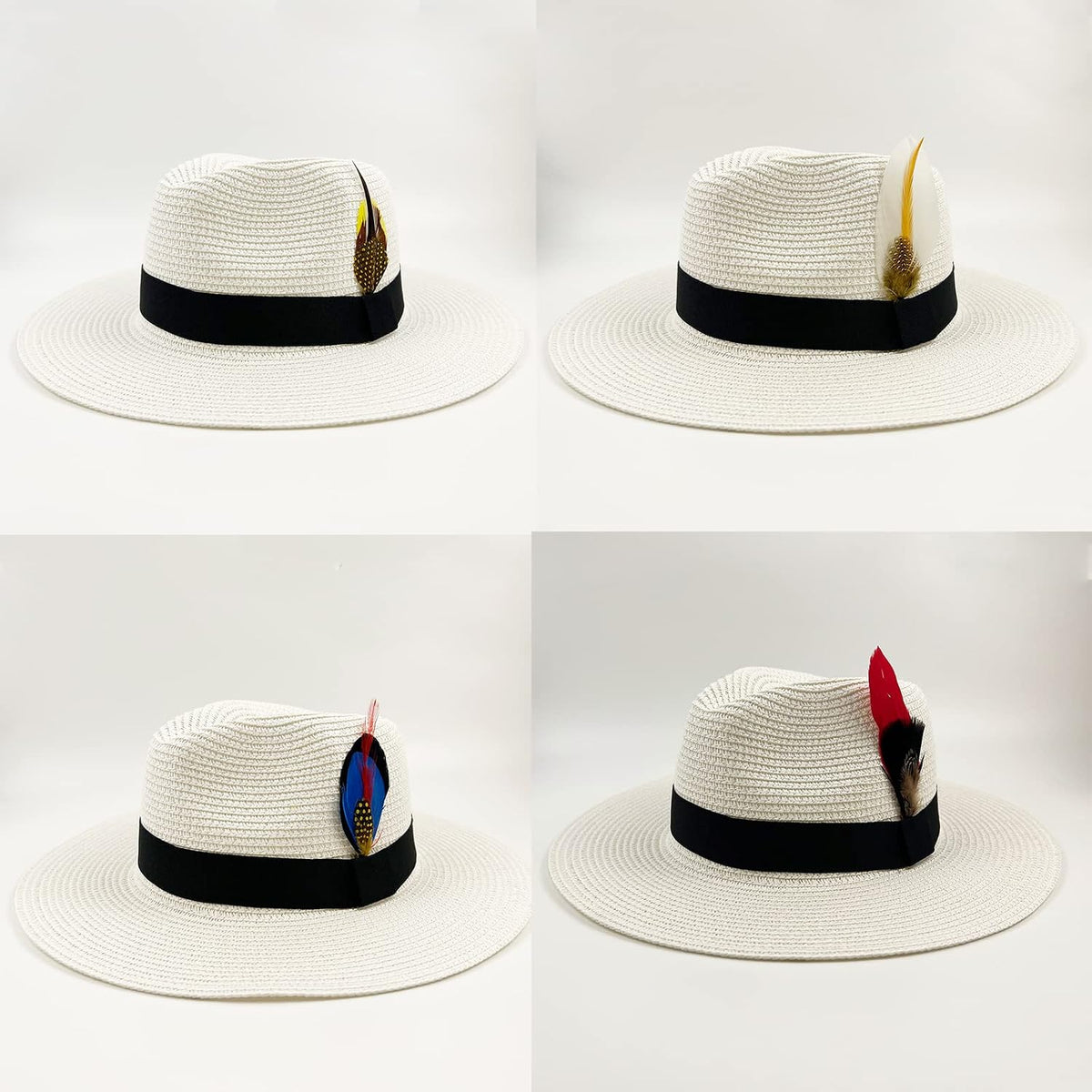 Hat Feathers for Fedora, Assorted Natural Feathers for Men Women | Colorful Fedora Feathers for Mens Hat, Trilby, Borges, Panama, Straw Hats, Accessories, Real Feathers Pin for DIY Craft
