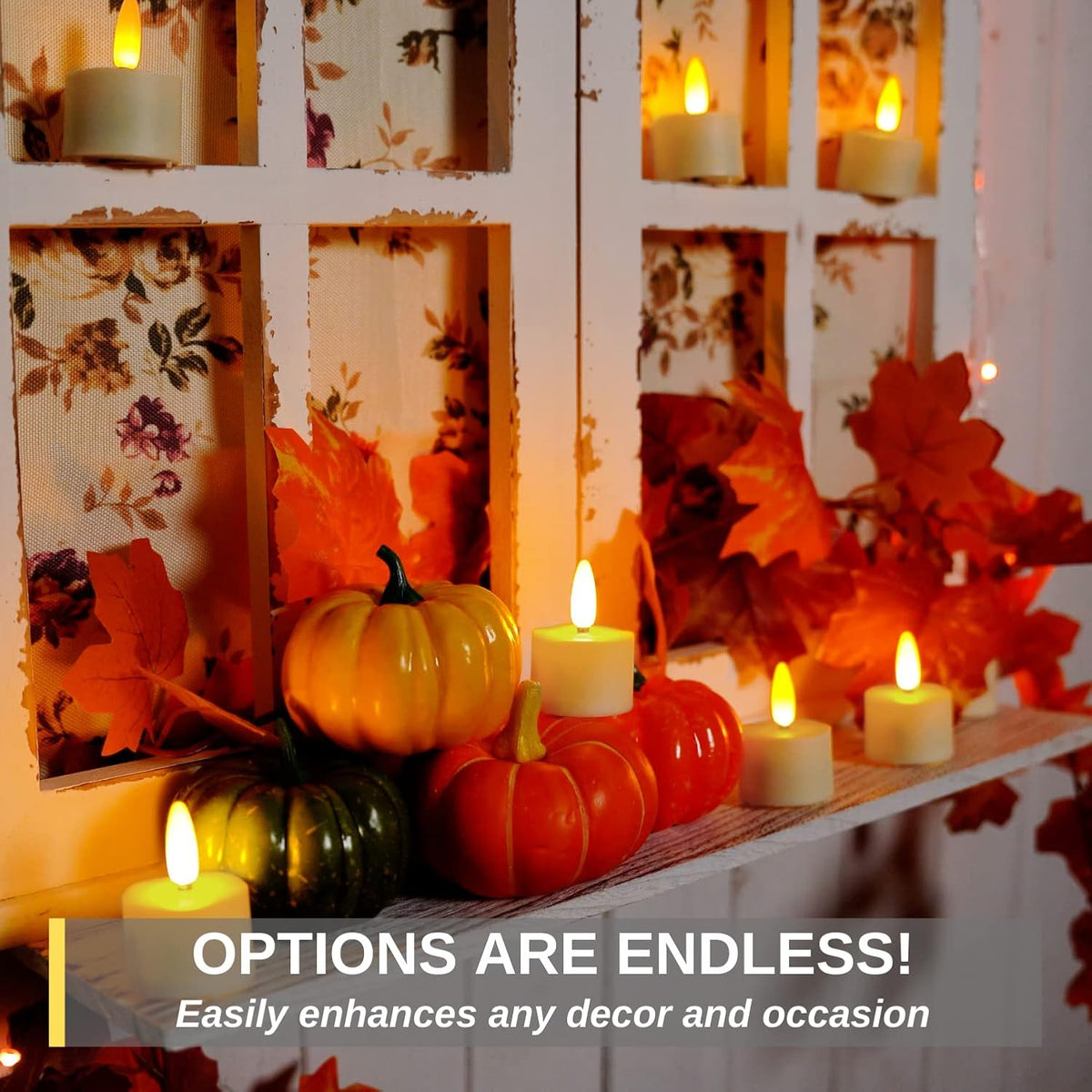 6-Pack Rechargeable Tea Lights Candles with Remote, 4H/6H Timer | Flameless Flickering Battery Operated LED Tealights, Recharge All 6 Together, for Pumpkins, Luminarias and Centerpieces