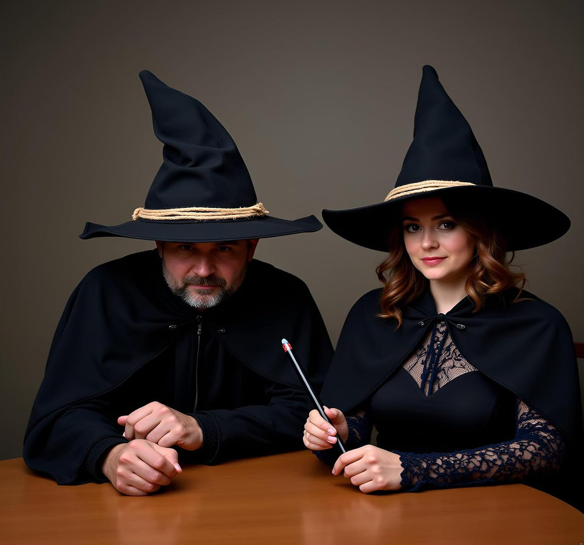 Witch Wizard Hat for Adults, Felt Wide Brim Pointed Hat, Oktoberfest, Halloween Scarecrow Costume Accessory