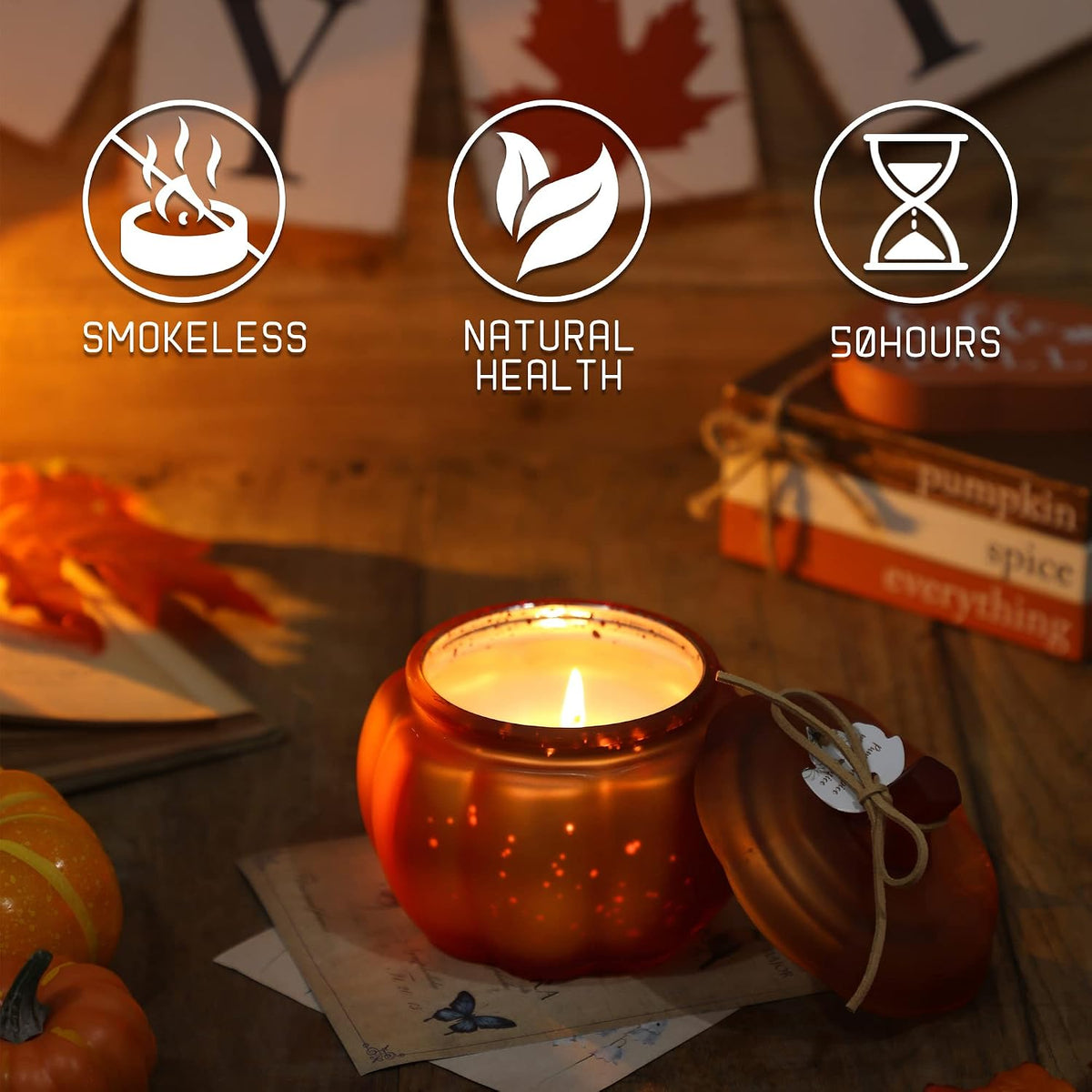 Fall Pumpkins Shaped Candle, Pumpkin Spice Scented Candle | Pumpkin Candles for Fall Table Centerpiece, Farmhouse Thanksgiving Candles for Autumn Home Decor