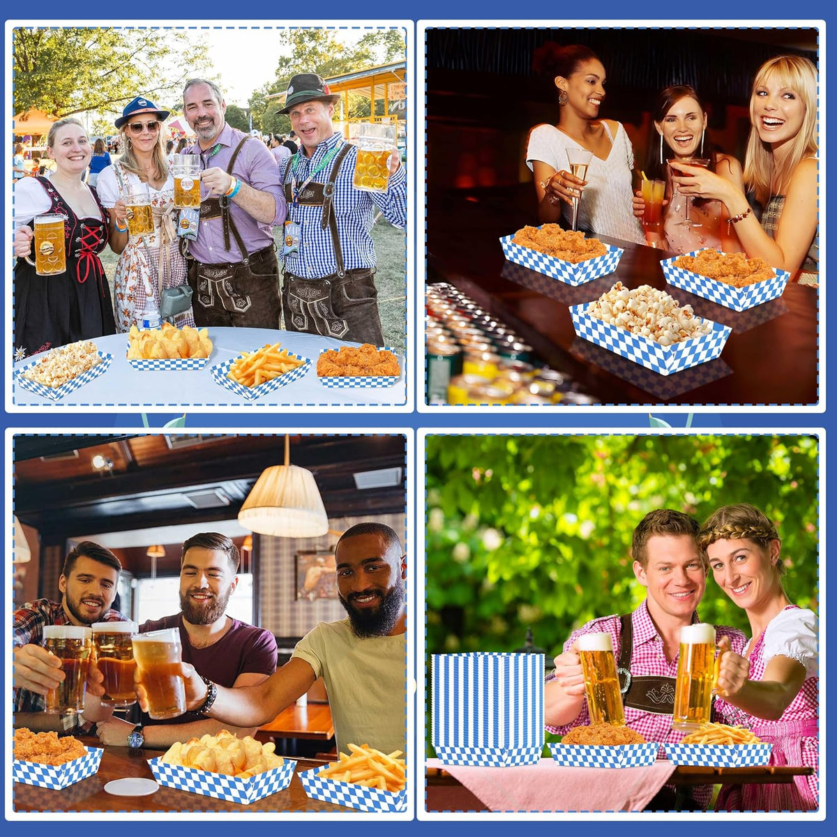 100Packs Oktoberfest Decorations Paper Food Trays | Disposable Serving Plates,German Octoberfest Theme,Party Table Supplies,Pretzel Snacks Serving,Party Favors,Bulk Pack