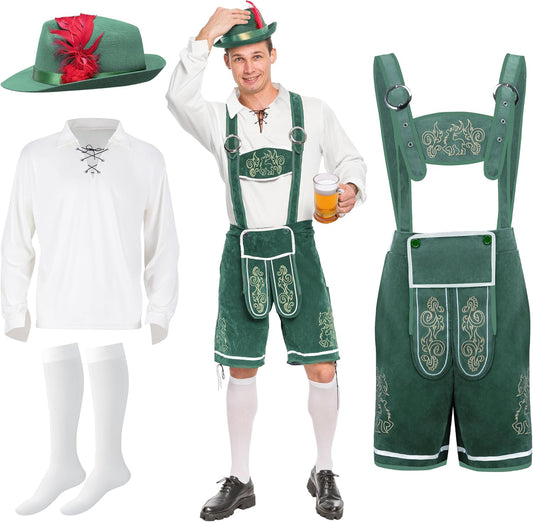 Men’S German Bavarian Oktoberfest Costume Set, Beer Costume Hat for Adults Halloween and Beer Festival