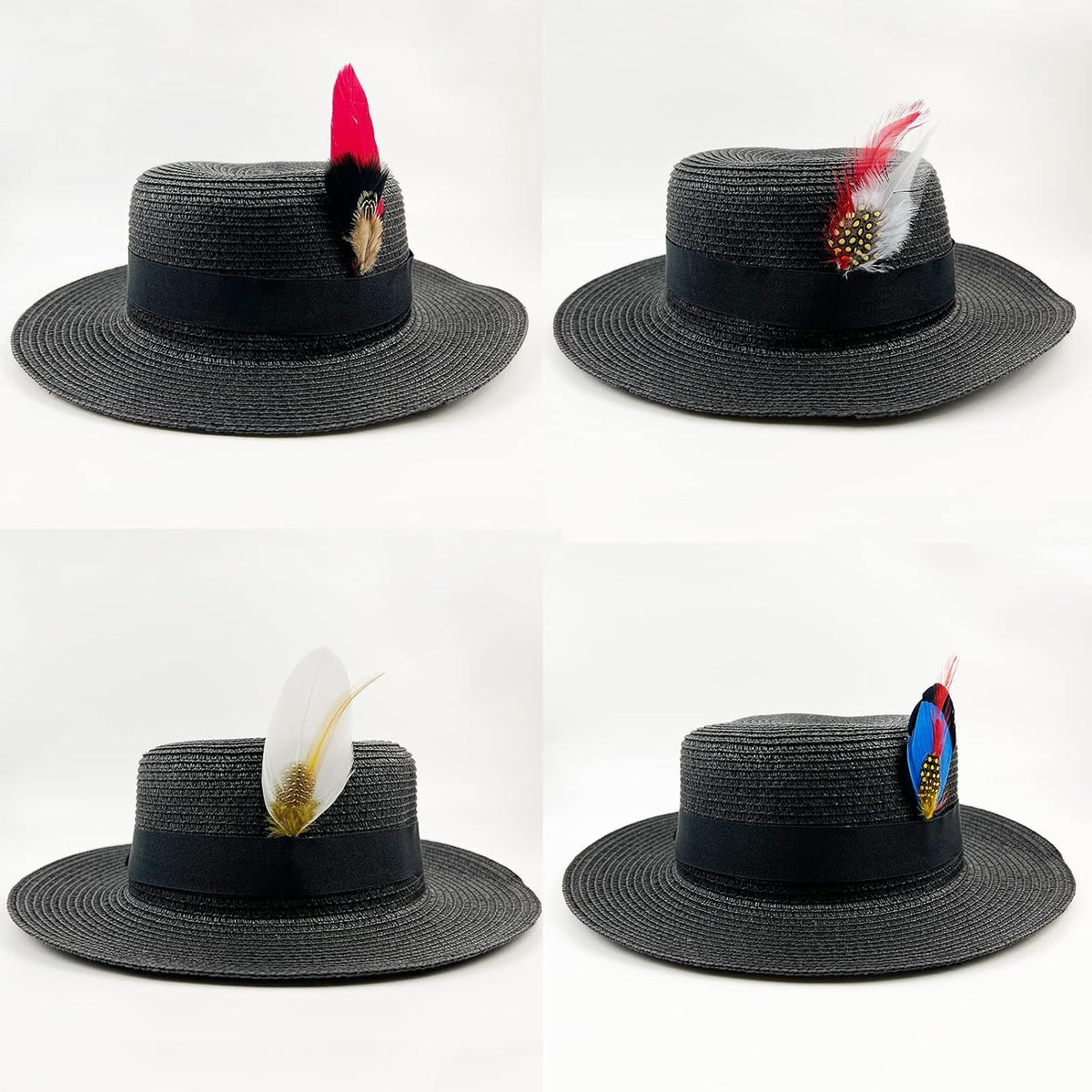 Hat Feathers for Fedora, Assorted Natural Feathers for Men Women | Colorful Fedora Feathers for Mens Hat, Trilby, Borges, Panama, Straw Hats, Accessories, Real Feathers Pin for DIY Craft