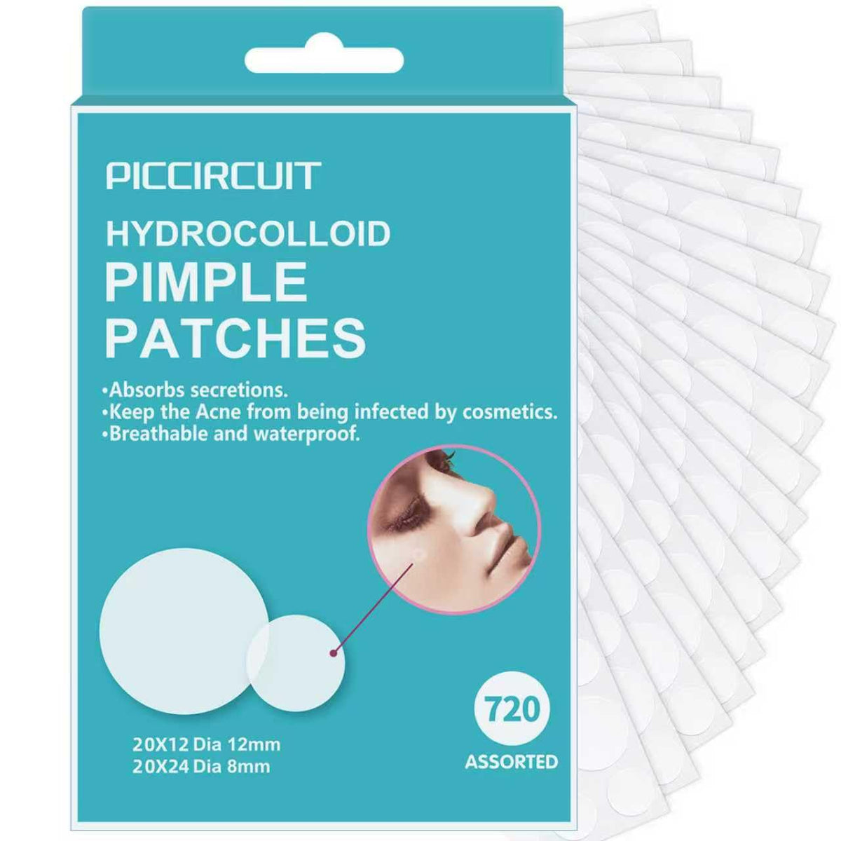 720 Counts Pimple Patches for Face Hydrocolloid Acne Patches for Face Invisible Zit Patches Pimple Patch Acne Spot Treatment Patch Blemish Patches Cover Patches Stickers
