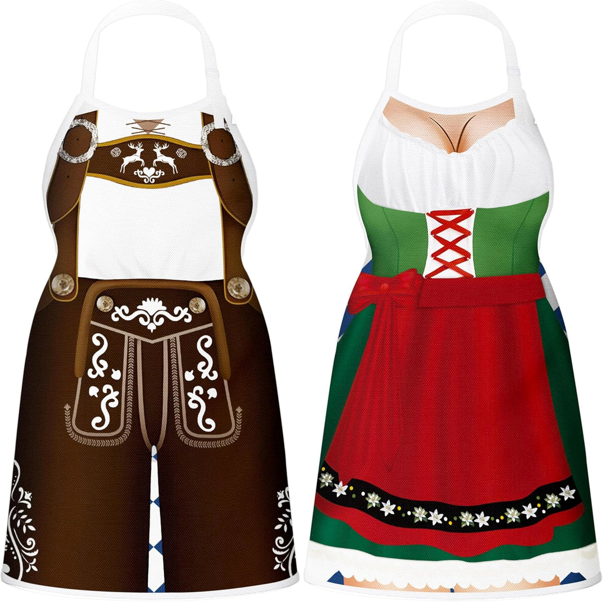 Oktoberfest Decorations Aprons: German Party Funny Apron for Couples Women Men Ladies, Green