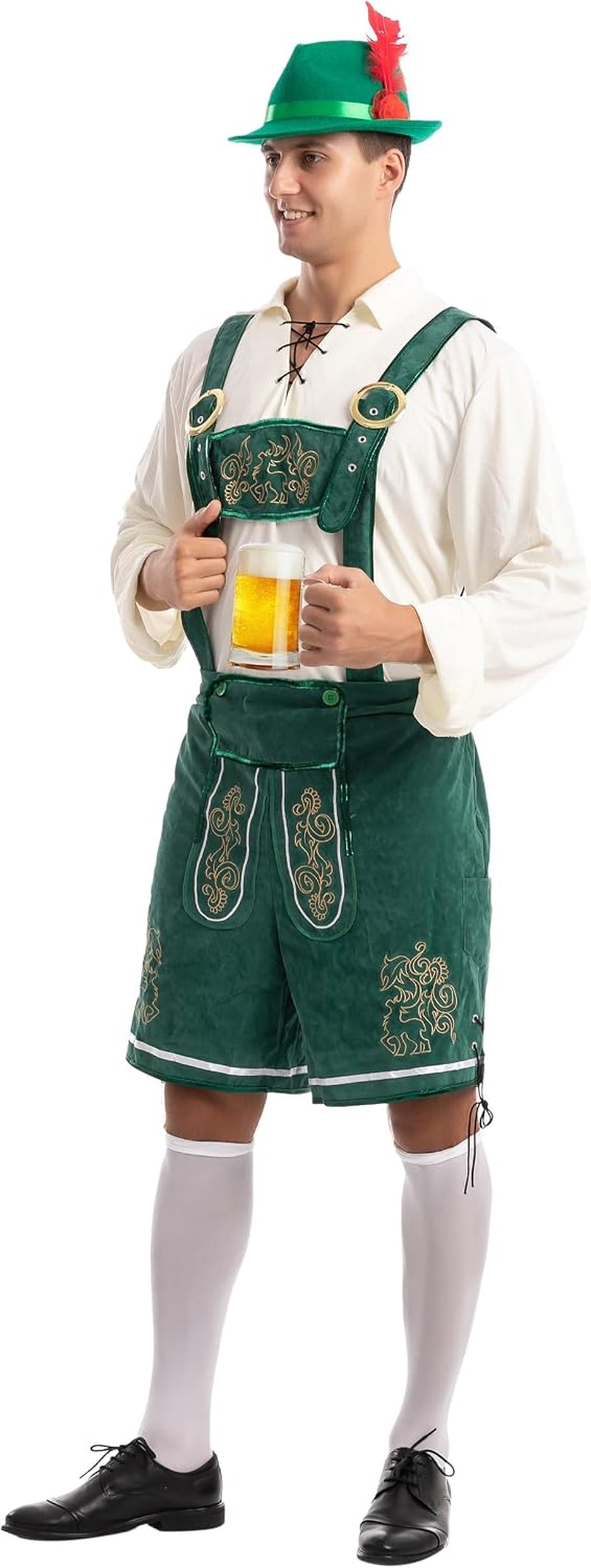 Men’S German Bavarian Oktoberfest Costume Set, Beer Costume Hat for Adults Halloween and Beer Festival