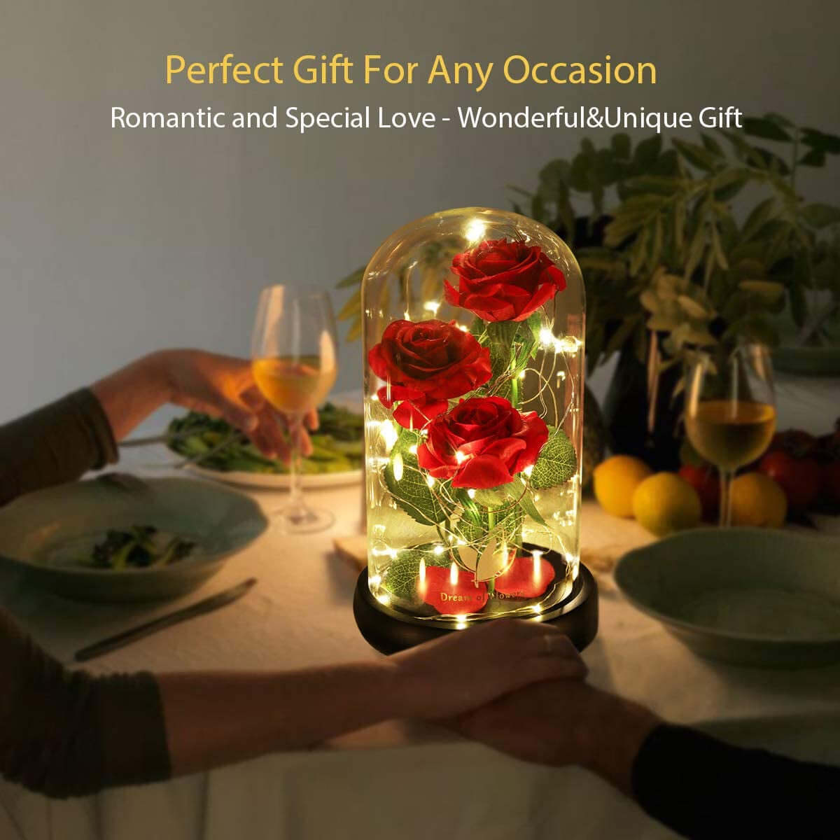 Gifts for Mom Mothers Day Birthday Gifts for Women,Beauty and the Beast Rose in Glass Dome,Anniversary Rose Gifts for Wife,Romantic Red Silk Rose Flower Gifts for Women