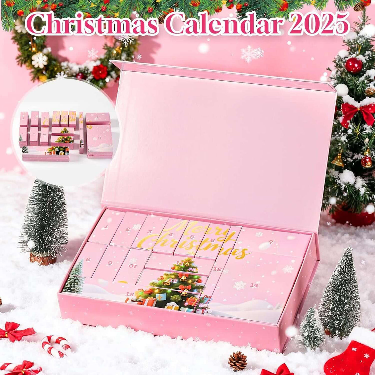 Nail Polish Advent Calendar 2026, Gel Nail Advent Calendar 24 Days Include Nail Polish Kit with UV Light 37 Pcs, Christmas Beauty Advent Calendar for Women, Teen Girls, Mother and Daughter