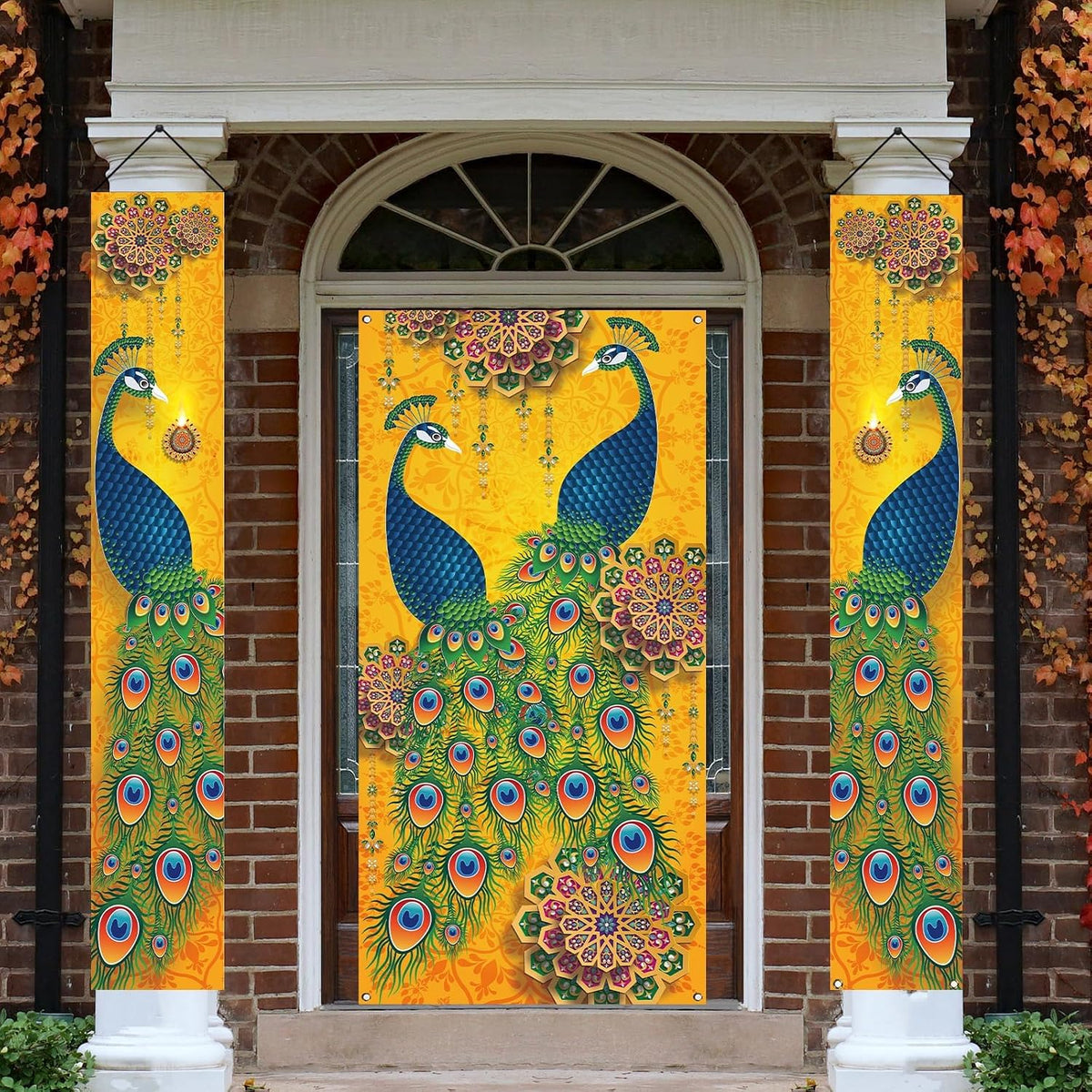 Diwali Banner,Indian Deepavali Puja Decorations for Home Decor | Packing List:2 Pcs Banner; Size:12×71 Inches; Material:100% Polyester; Perfect for Hanging on Your House,Front Porch,Door;