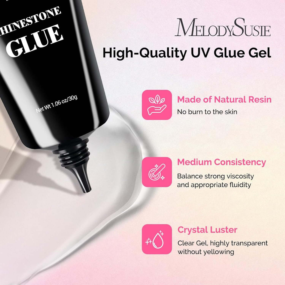 Nail Rhinestone Glue Set, 3D Gel Nail Art Design Strong Adhesive Nail Gem Glue for Nail Charms Gems Jewelry Decoration DIY Manicured at Home Cured Need Beauty Gifts for Women | 30G+12Ml, Strong Adhesive 28+ Day Hold,Clear Gel,Gap Filling, Small Charms, Glitter, Pearls and Sequins, 3D Sculpting
