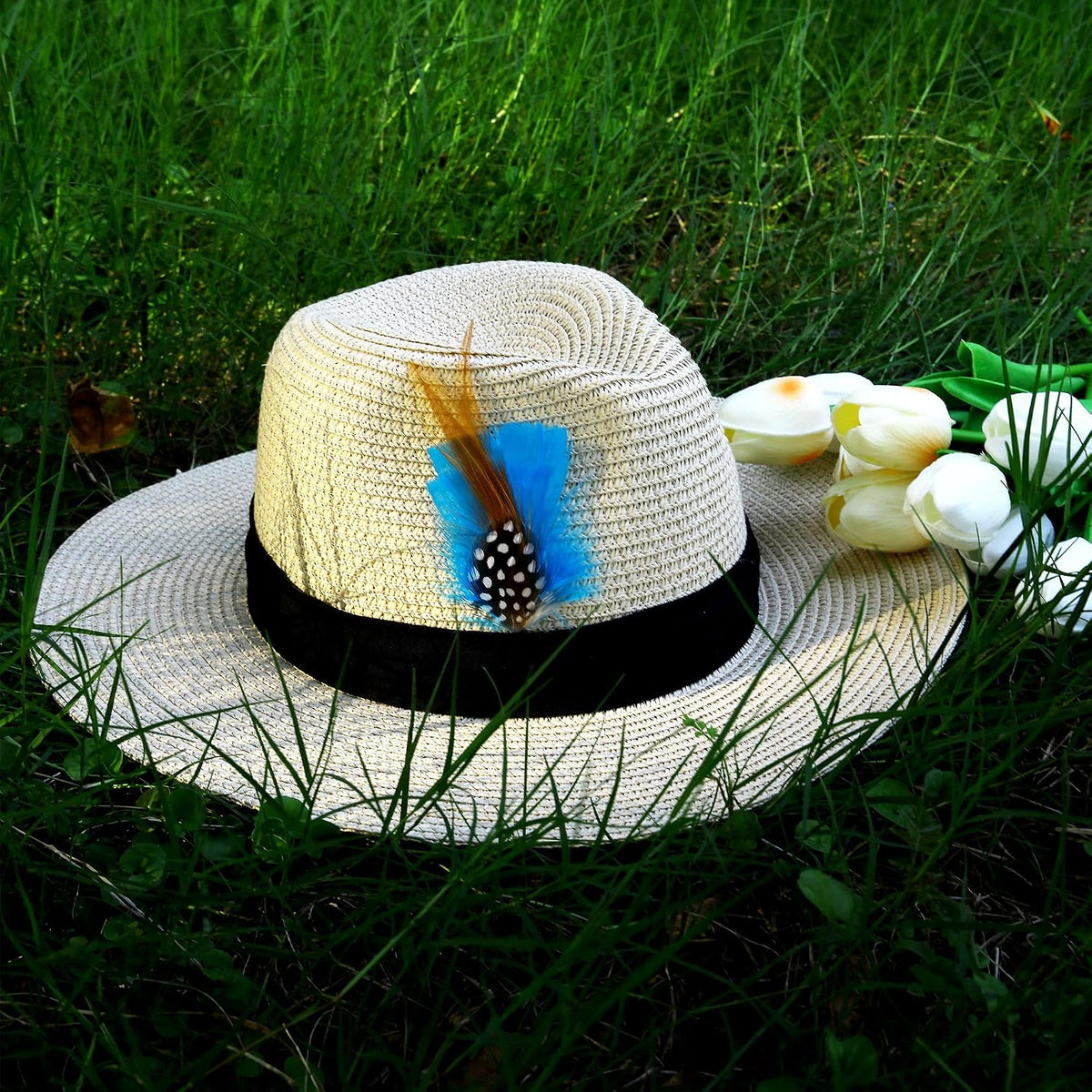Hat Feathers 30 Styles Natural Assorted Feathers for Fedora Hats Accessories DIY Craft,Western Cowboy Hats,Christmas Party Hats,Oktoberfest Hats