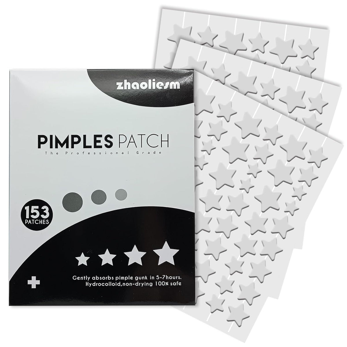 Clear Star Pimple Patches for Face, 153 Count Hydrocolloid Star Acne Patches Invisible, Cute Zit Covers for Face, Spot Stickers with Tea Tree, Salicylic Acid and Cica Oil