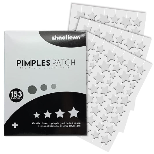 Clear Star Pimple Patches for Face, 153 Count Hydrocolloid Star Acne Patches Invisible, Cute Zit Covers for Face, Spot Stickers with Tea Tree, Salicylic Acid and Cica Oil