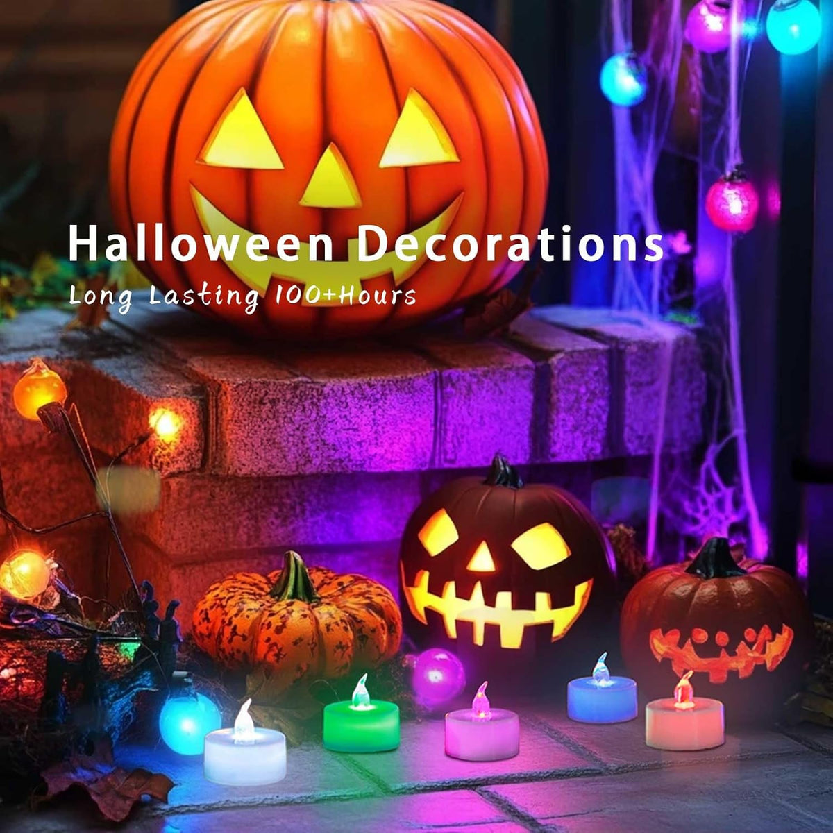 24 Pack LED Tea Lights Candles, 7 Color Changing Flameless Candles (Multi-Color -24Pcs)