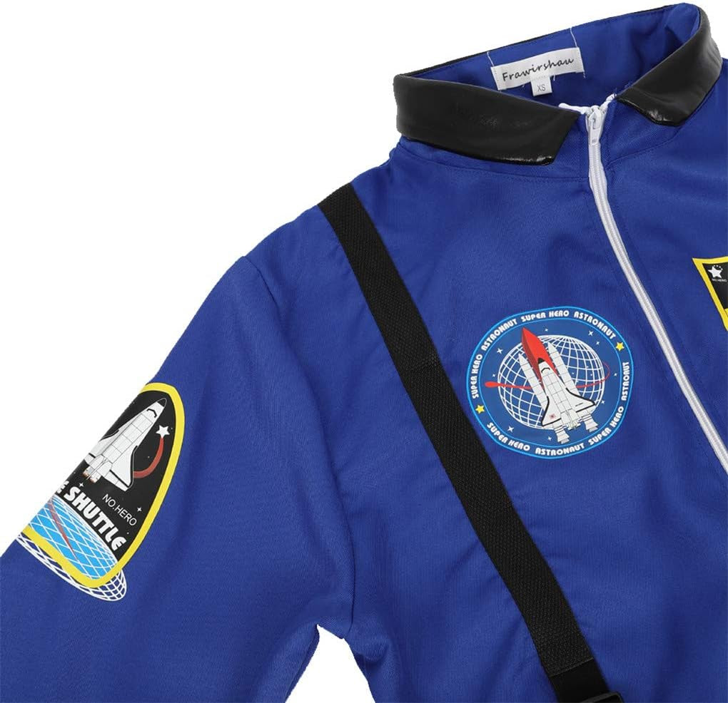 Women’S Astronaut Costume Jumpsuit, Adult Space Costume for Halloween Cosplay Theme Party Dress Up, XS-3XL