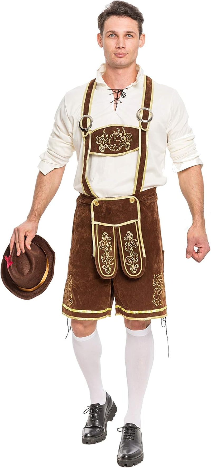 Men’S German Bavarian Oktoberfest Costume Set, Beer Costume Hat for Adults Halloween and Beer Festival