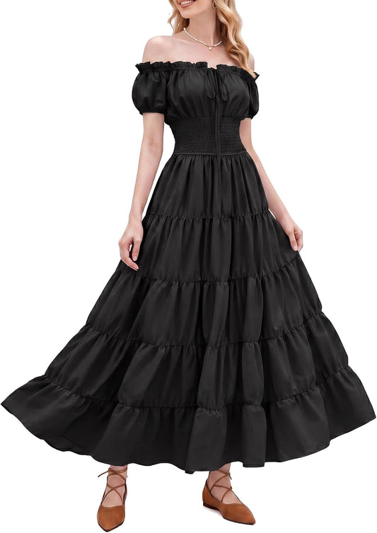 Renaissance Costume Women Dress: Medieval Costumes for Women Renaissance Dresses - Peasant Cottagecore Theme Party