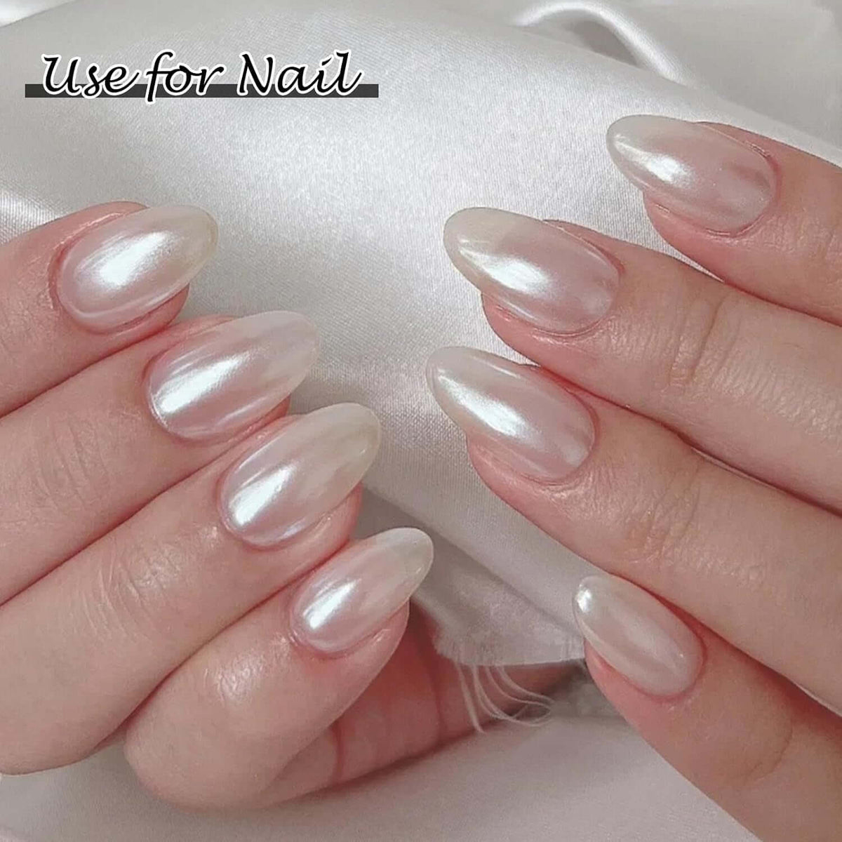 2 Boxes White Pearl Chrome Nail Powder - Transparent Clear Ice Shimmer Chrome Pigment Powder for Nails, Inspired Nails Mirror Effect Glitters Nail Art Powder for DIY Salon