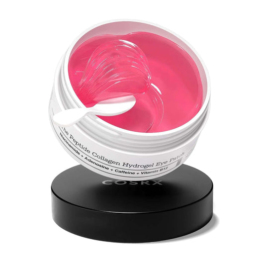 Pink Peptides Collagen Hydrogel Eye Patch for Puffy Eyes (60) | Cooling & Firming under Eye Patches with 4-Peptide & Caffeine, Depuffing Gel Eye Mask, Korean Skin Care