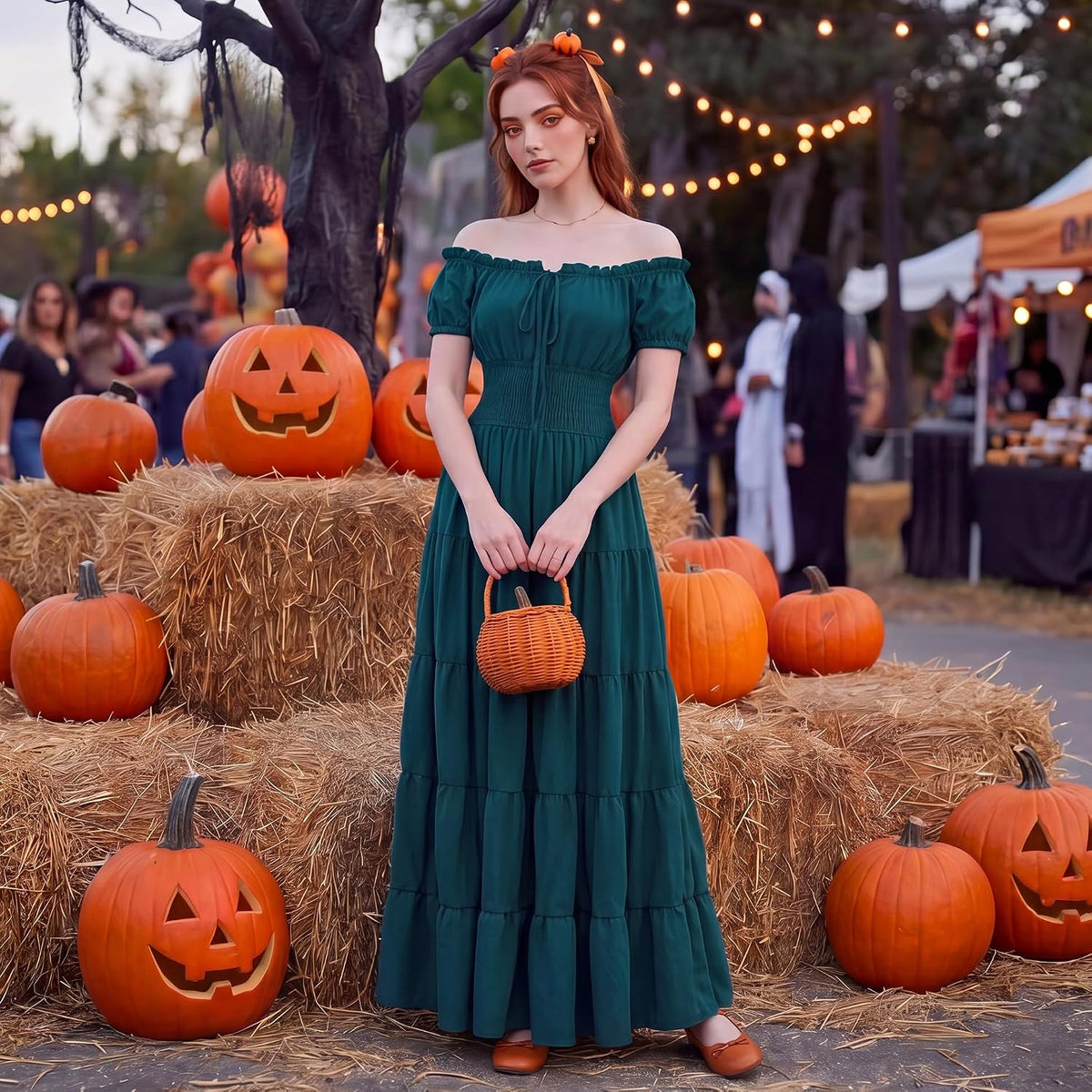 Renaissance Costume Women Dress: Medieval Costumes for Women Renaissance Dresses - Peasant Cottagecore Theme Party