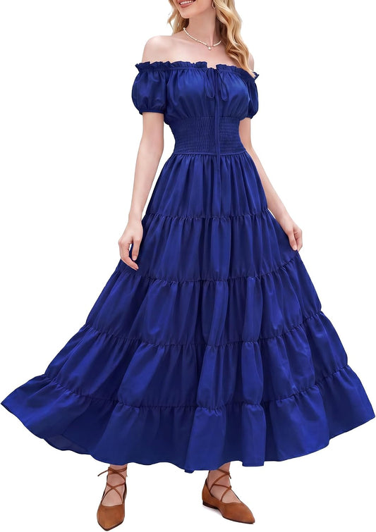 Renaissance Costume Women Dress: Medieval Costumes for Women Renaissance Dresses - Peasant Cottagecore Theme Party