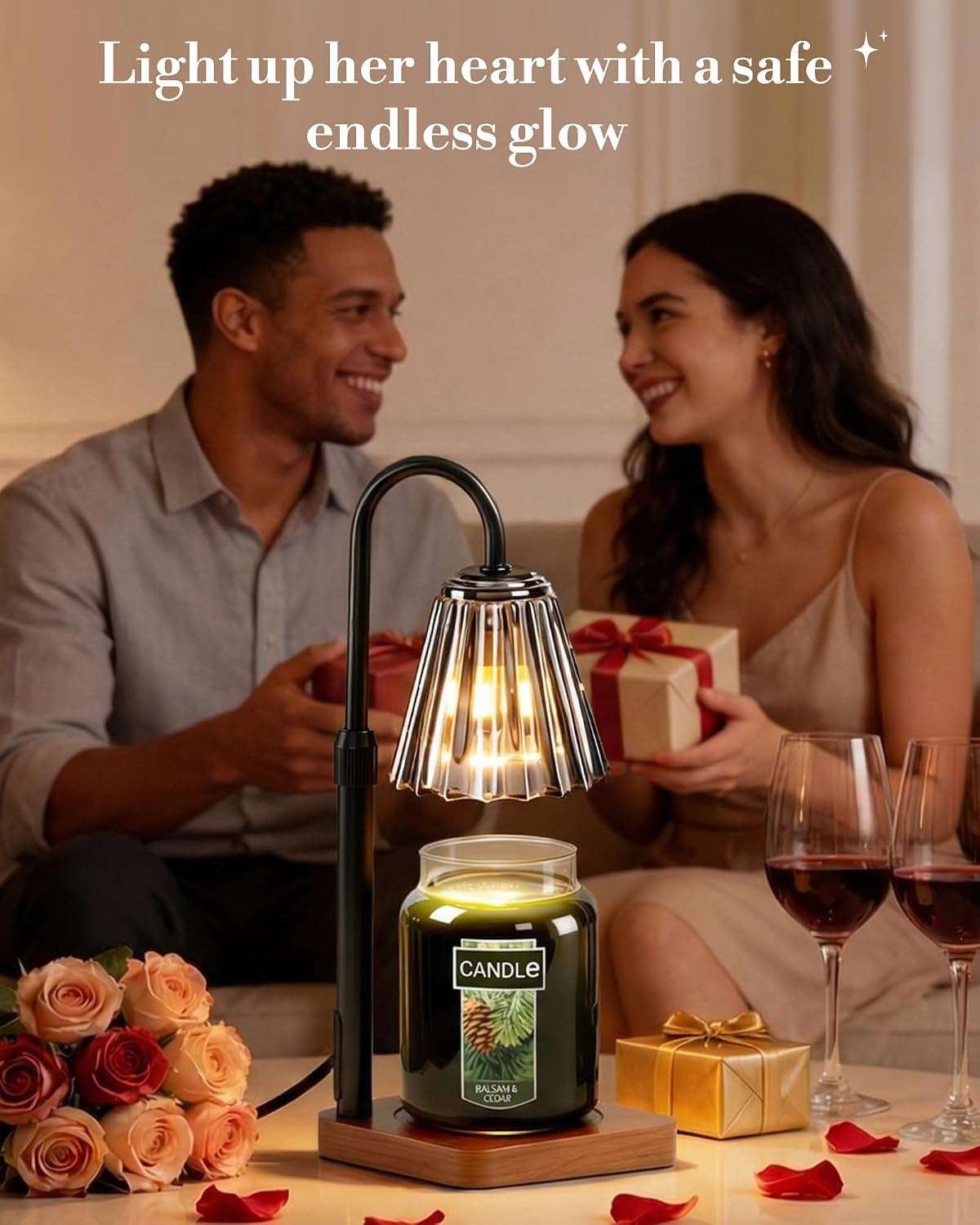 Black Candle Warmer Lamp with Timer, Vintage Wax Warmer Home Gifts | Dimmable Wax Melter with Adjustable Height Birthday Gifts for Women, Mom Thanksgiving Gifts Aesthetic Office Room Home Decor