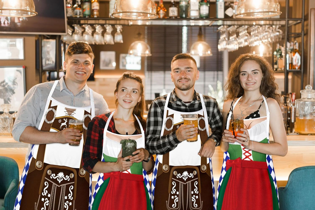 Oktoberfest Decorations Aprons: German Party Funny Apron for Couples Women Men Ladies, Green