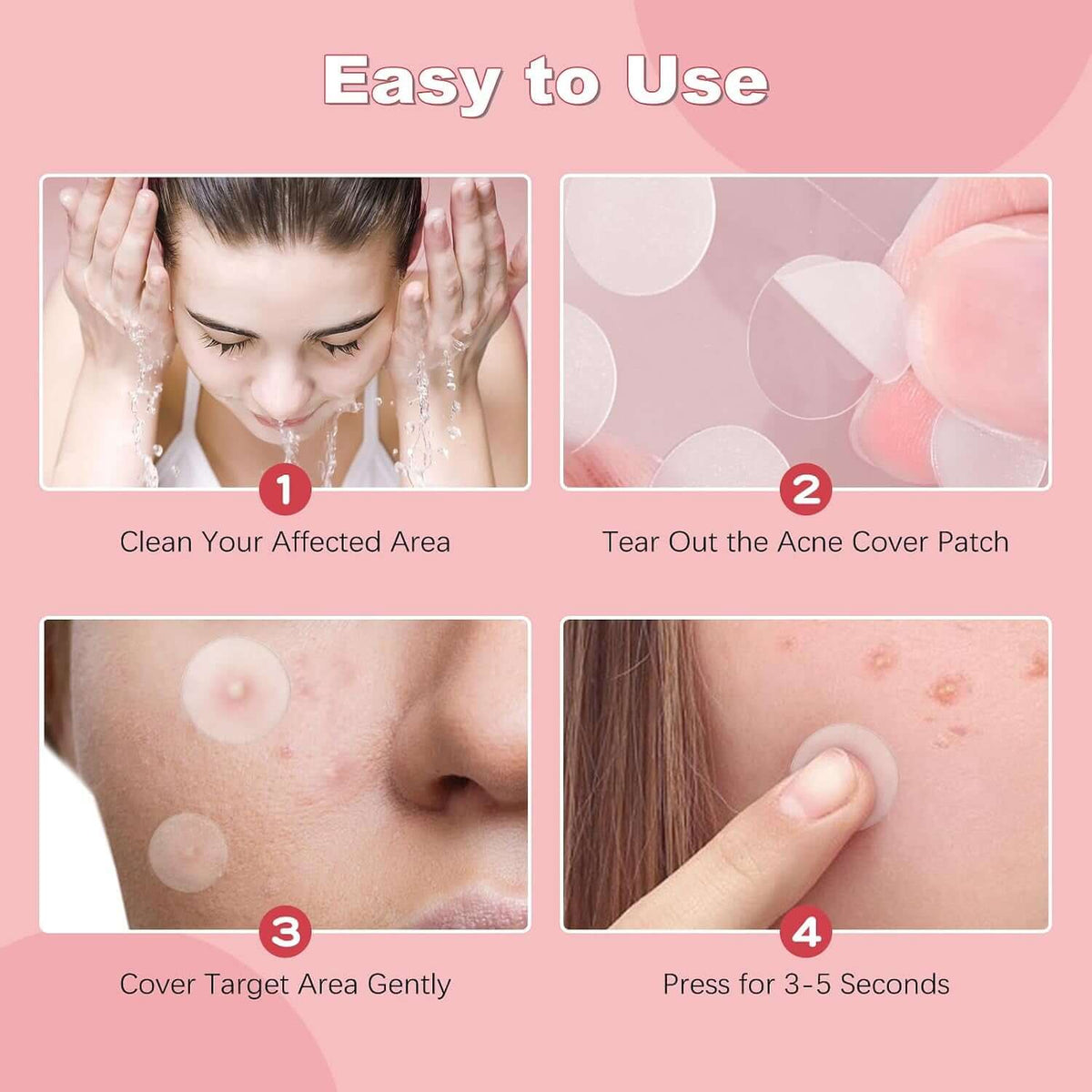 72 Counts Pimple Patches for Face Hydrocolloid Acne Patches for Face Invisible Zit Patches for Face Pimple Patch Acne Spot Patch Blemish Patches Cover Patches Stickers