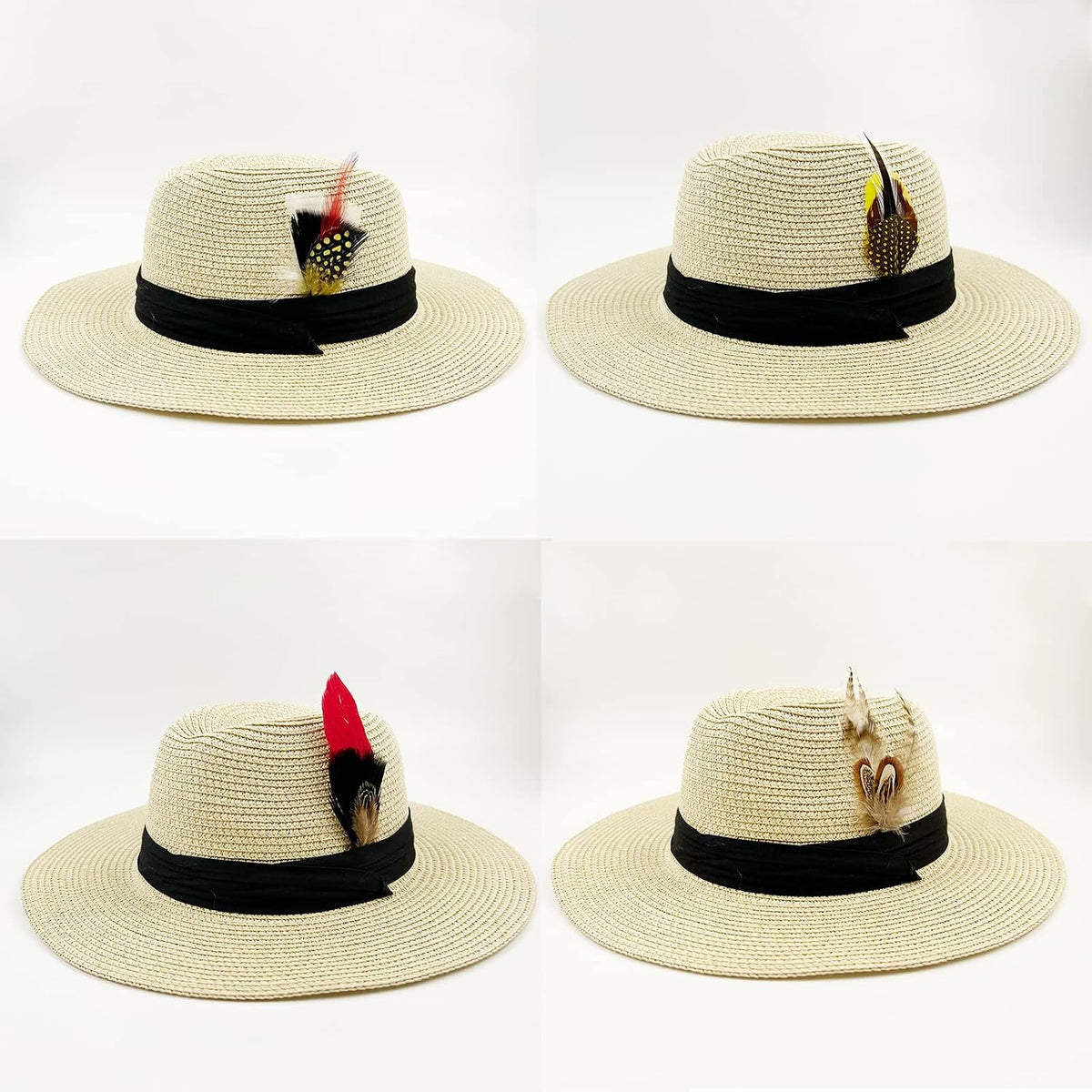 Hat Feathers for Fedora, Assorted Natural Feathers for Men Women | Colorful Fedora Feathers for Mens Hat, Trilby, Borges, Panama, Straw Hats, Accessories, Real Feathers Pin for DIY Craft