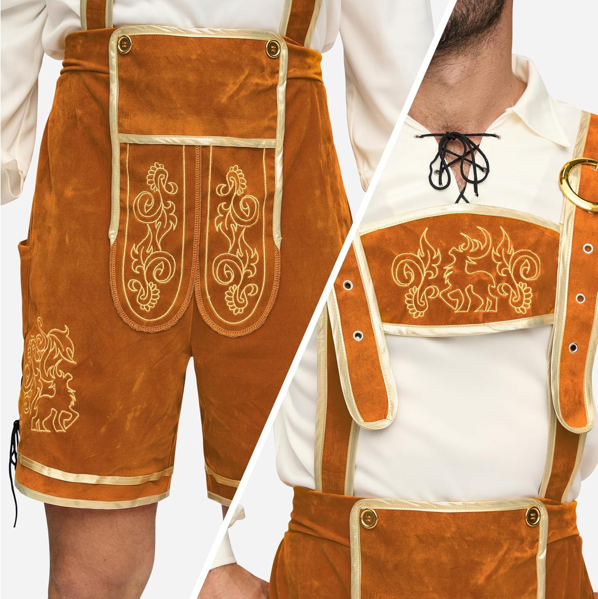 Men’S German Bavarian Oktoberfest Costume Set, Beer Costume Hat for Adults Halloween and Beer Festival