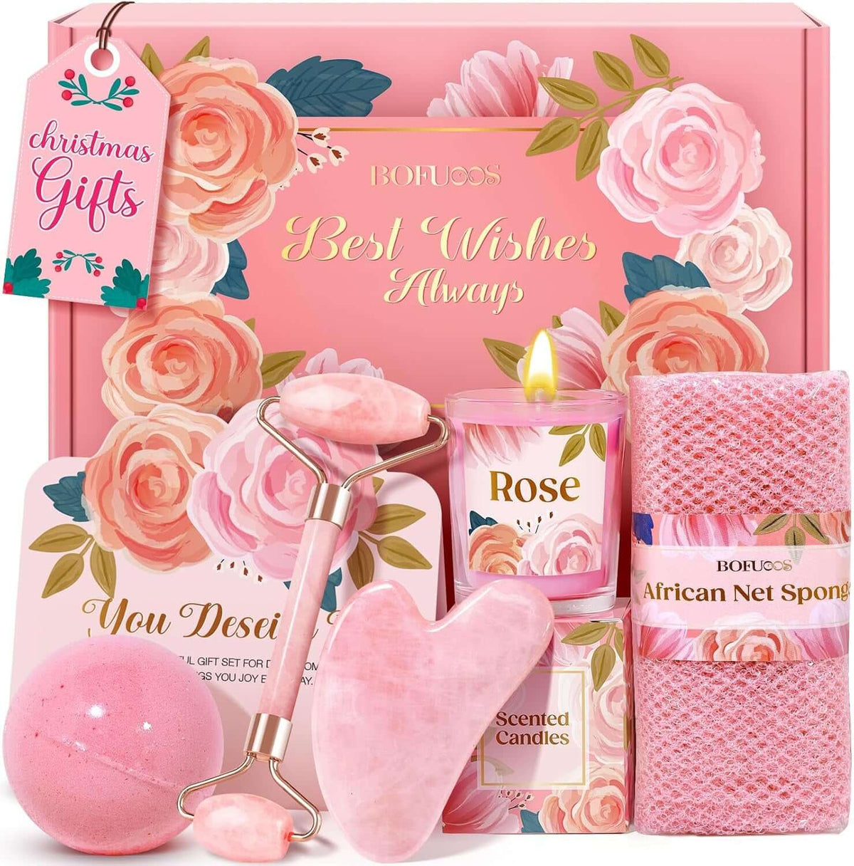 Birthday Gifts for Women, Self Care Spa & Bath Relaxation Gift Set | Great Pink Gifts for Mom, Sister, Girlfriend, Grandma,Friend, Perfect for Birthday, Mother'S Day, Christmas, Valentine'S Day
