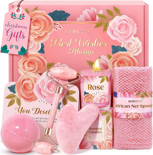 Birthday Gifts for Women, Self Care Spa & Bath Relaxation Gift Set | Great Pink Gifts for Mom, Sister, Girlfriend, Grandma,Friend, Perfect for Birthday, Mother'S Day, Christmas, Valentine'S Day