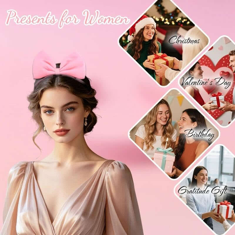 Women'S Hairband with Big Bow, Comfortable Hairband for Women and Girls, Perfect Bow Hair Accessory for Party and Cosplay, 1Pcs