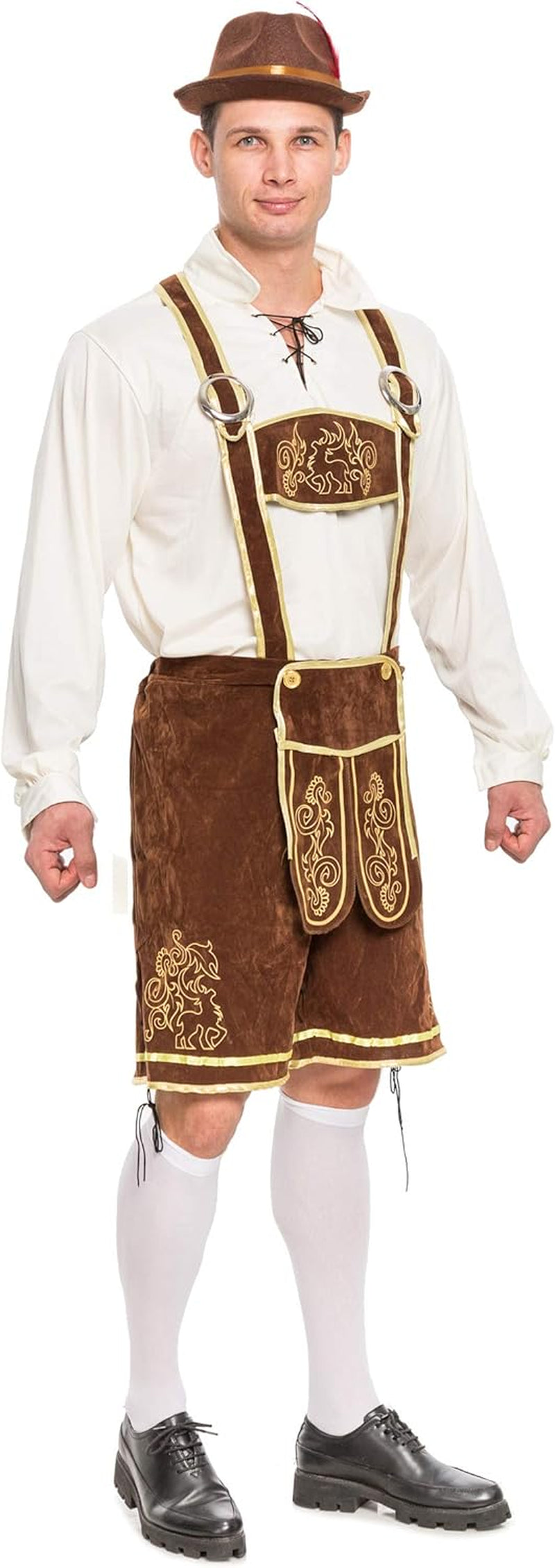 Men’S German Bavarian Oktoberfest Costume Set, Beer Costume Hat for Adults Halloween and Beer Festival