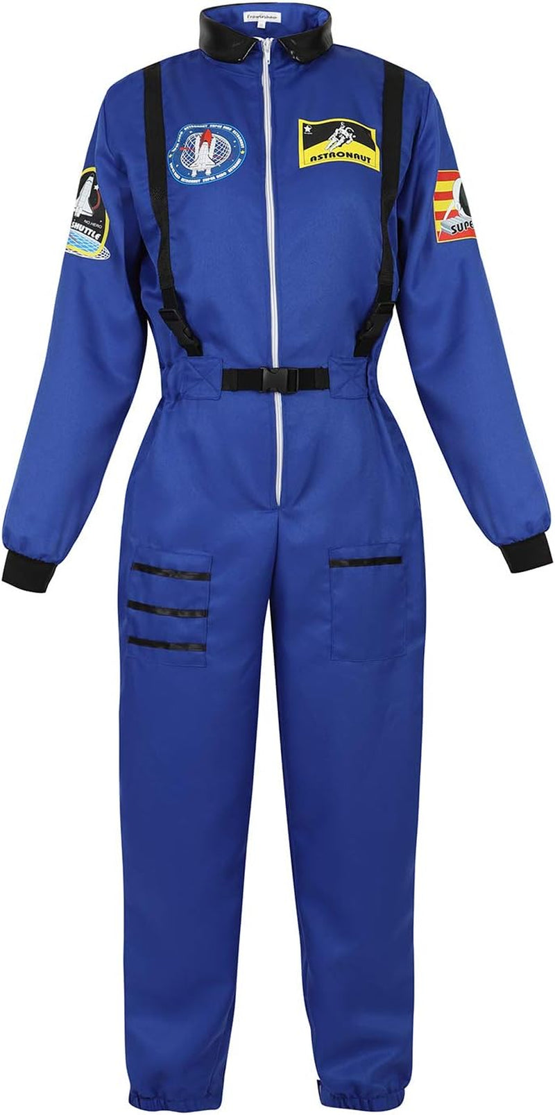 Women’S Astronaut Costume Jumpsuit, Adult Space Costume for Halloween Cosplay Theme Party Dress Up, XS-3XL