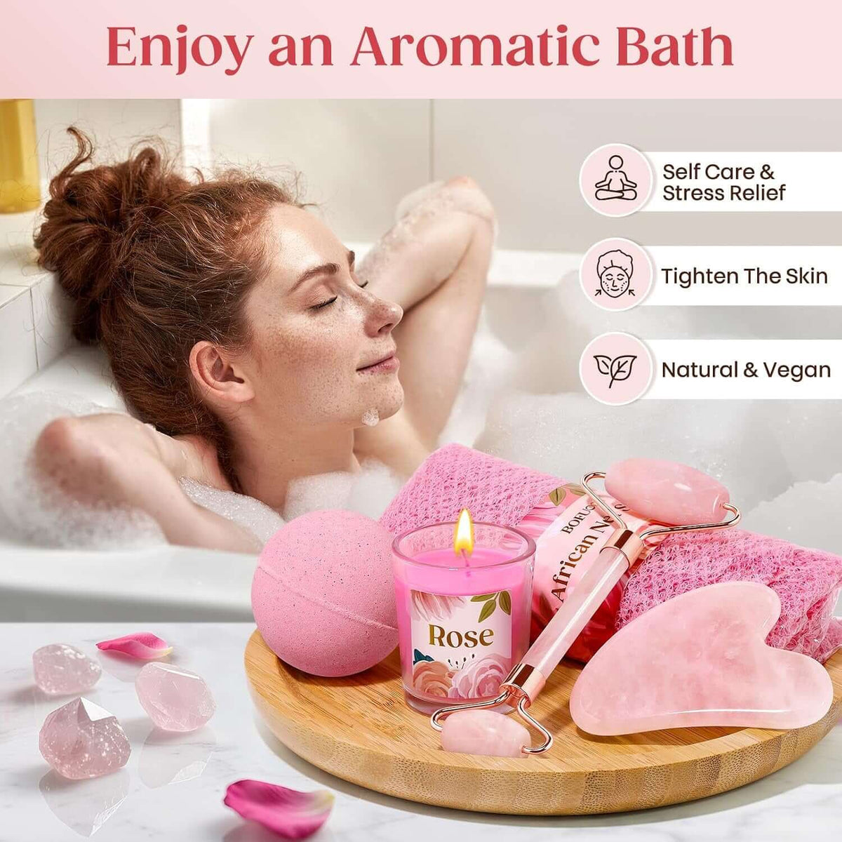 Birthday Gifts for Women, Self Care Spa & Bath Relaxation Gift Set | Great Pink Gifts for Mom, Sister, Girlfriend, Grandma,Friend, Perfect for Birthday, Mother'S Day, Christmas, Valentine'S Day