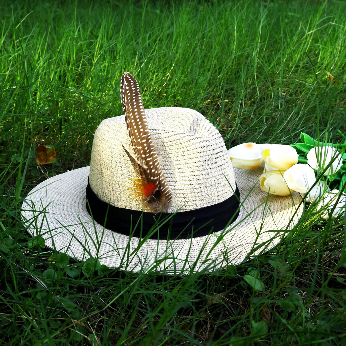 Hat Feathers 10 Styles Natural Assorted Feathers for Fedora Hats Accessories DIY Craft,Western Cowboy Hats,Christmas Party Hats,Oktoberfest Hats