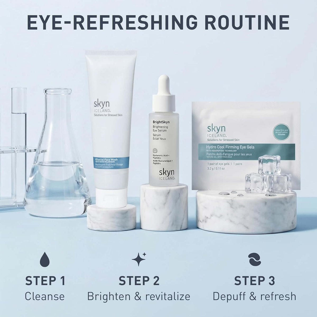 Hydro Cool Firming Eye Patches with Peptides and Coenzyme Q10 | 10-Minute No-Slip Eye Mask for Dark Circles, Puffy Eyes, under Eye Bags, Fine Lines & Wrinkles, Fragrance-Free