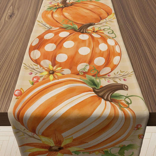 Thanksgiving Decorations - Pumpkin Table Runner - Friendsgiving Party Decorations for Home | Thanksgiving Table Decor Accessories for Indoor Outdoor Fall Party Supplies