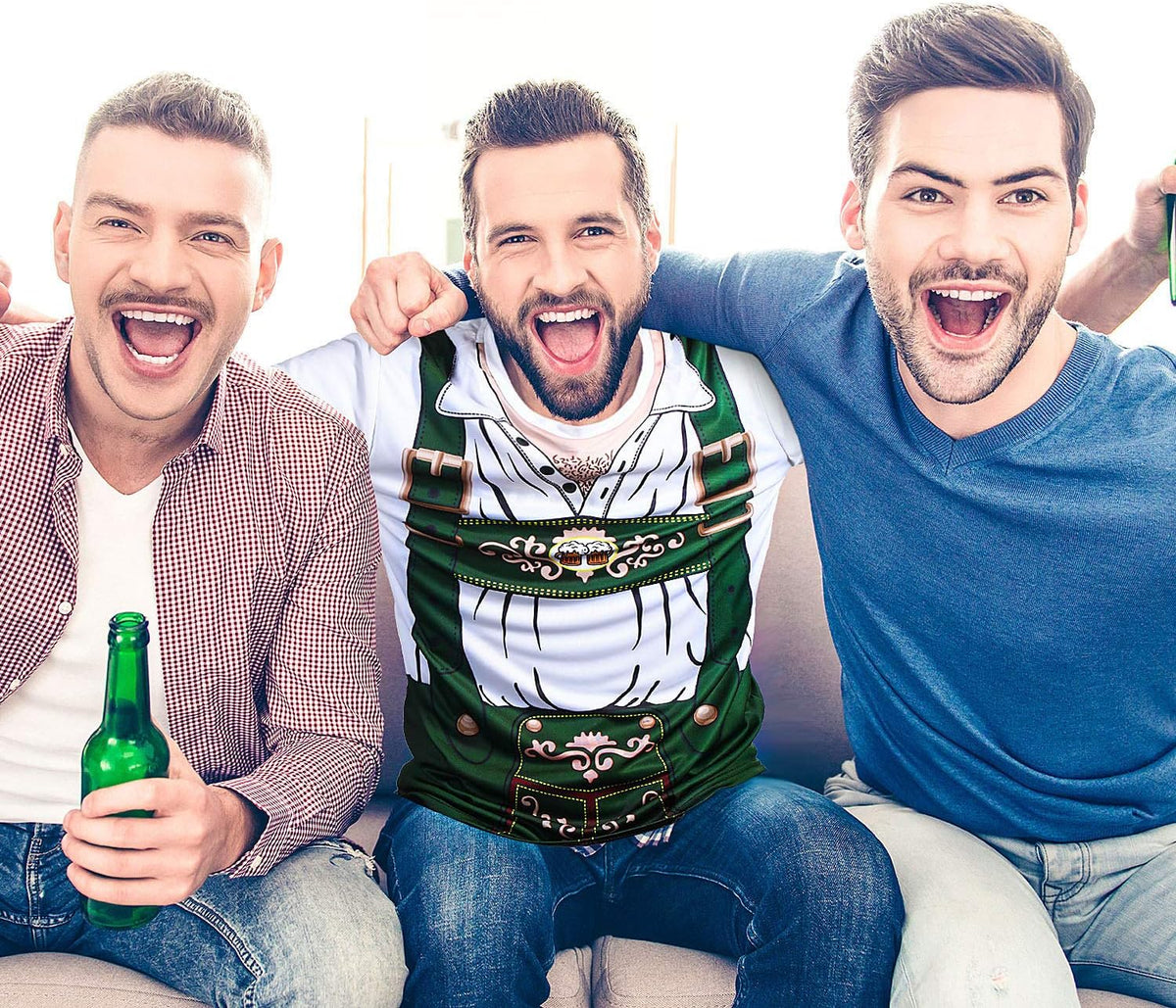Oktoberfest Men 3D Short Sleeve T-Shirt for Bavarian Beer Festival Costume