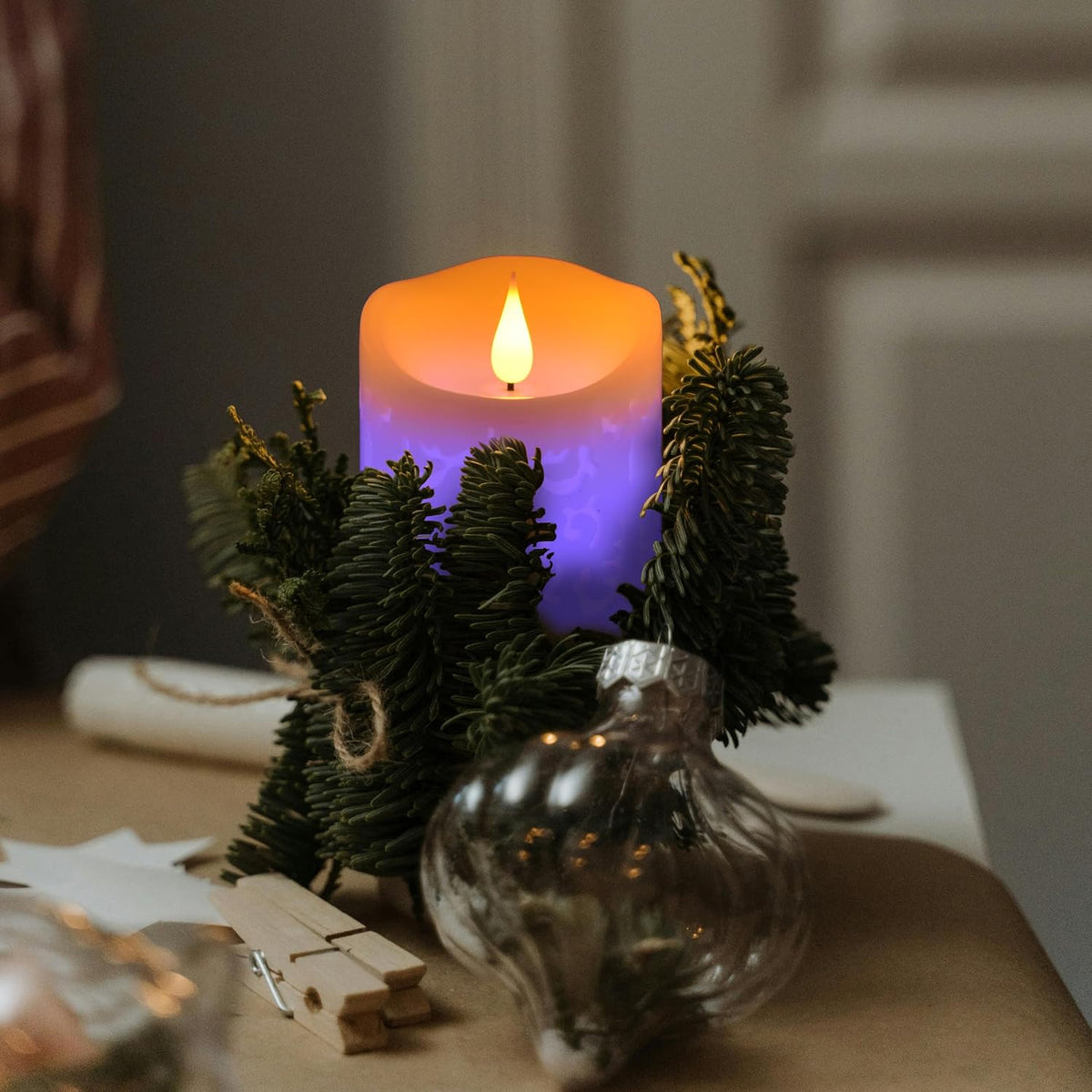 Rechargeable Color Changing Candles with Remote Timer USB Cable 3PCS LED Multi Colored Flameless Candles Battery Operated Real Wax USB Pillar Candles Flickering for Halloween Christmas Decor