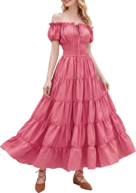 Renaissance Costume Women Dress: Medieval Costumes for Women Renaissance Dresses - Peasant Cottagecore Theme Party