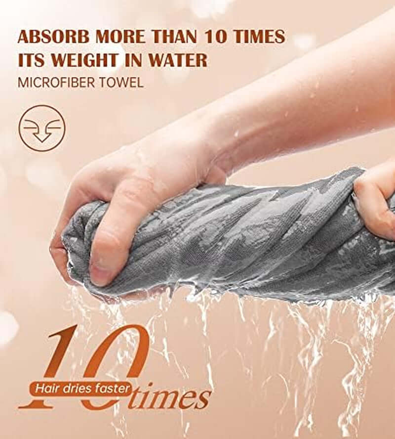 Microfiber Hair Towel Wrap, 3 Pack Fast Drying Hair Turban | Stocking Stuffers for Women, Soft Ultra Absorbent, No Frizz Hair Wrap Towels for Women Wet Hair, Curly, Longer, Thicker Hair