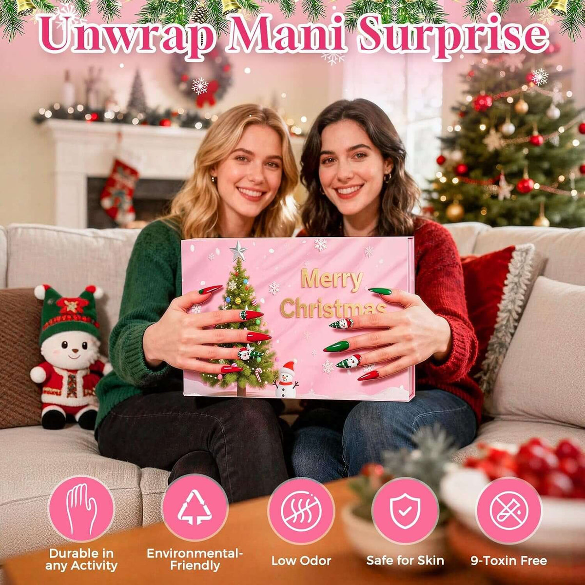 Nail Polish Advent Calendar 2026, Gel Nail Advent Calendar 24 Days Include Nail Polish Kit with UV Light 37 Pcs, Christmas Beauty Advent Calendar for Women, Teen Girls, Mother and Daughter