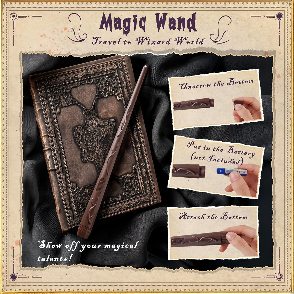 20 Pcs Floating Candles with 2 Wand, LED Warm Yellow Magic Deco Candle, Warm Yellow Flameless Taper Candles for Halloween Party Decor