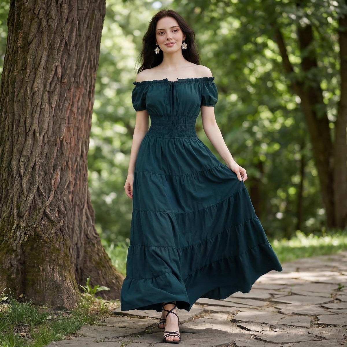 Renaissance Costume Women Dress: Medieval Costumes for Women Renaissance Dresses - Peasant Cottagecore Theme Party